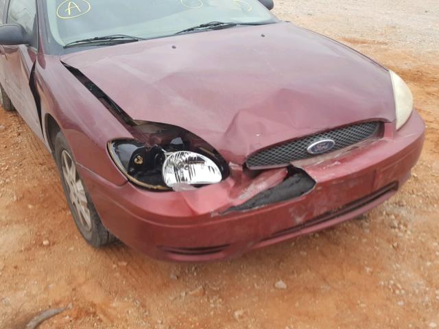 1FAHP53U65A215819 - 2005 FORD TAURUS SE BURGUNDY photo 9