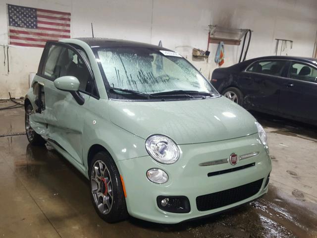 3C3CFFBR7DT754889 - 2013 FIAT 500 SPORT GREEN photo 1