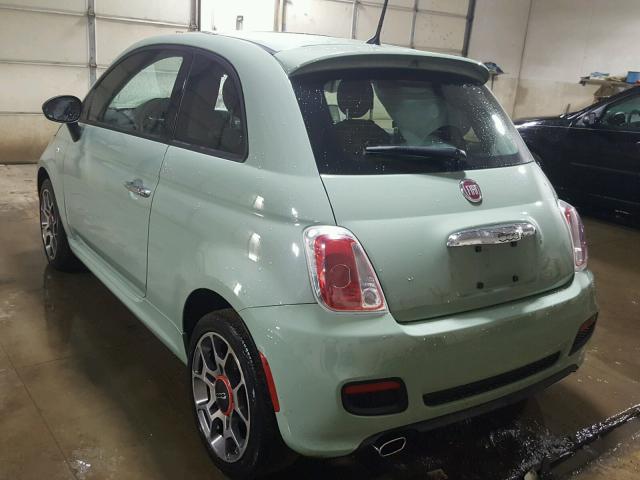 3C3CFFBR7DT754889 - 2013 FIAT 500 SPORT GREEN photo 3