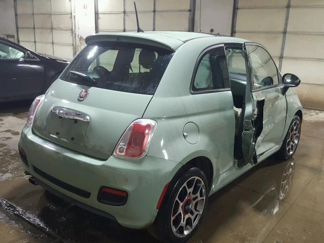 3C3CFFBR7DT754889 - 2013 FIAT 500 SPORT GREEN photo 4