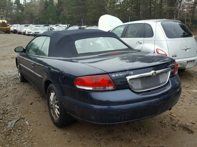 1C3EL65RX2N174076 - 2002 CHRYSLER SEBRING LI BLUE photo 3