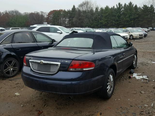 1C3EL65RX2N174076 - 2002 CHRYSLER SEBRING LI BLUE photo 4