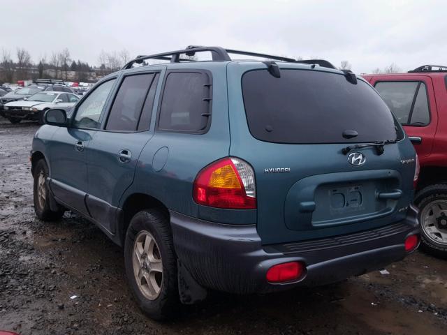 KM8SC83D61U115639 - 2001 HYUNDAI SANTA FE G GREEN photo 3