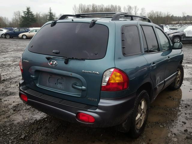 KM8SC83D61U115639 - 2001 HYUNDAI SANTA FE G GREEN photo 4