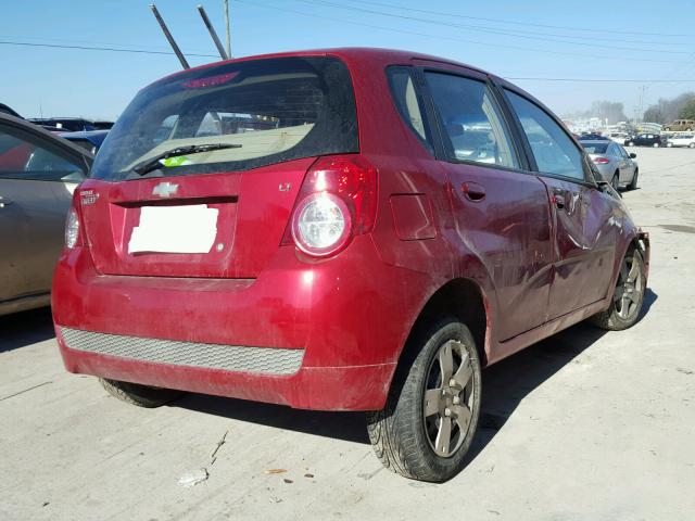 KL1TD6DE4AB118995 - 2010 CHEVROLET AVEO LS RED photo 4