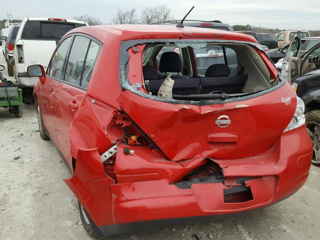 3N1BC13E17L439950 - 2007 NISSAN VERSA S RED photo 3