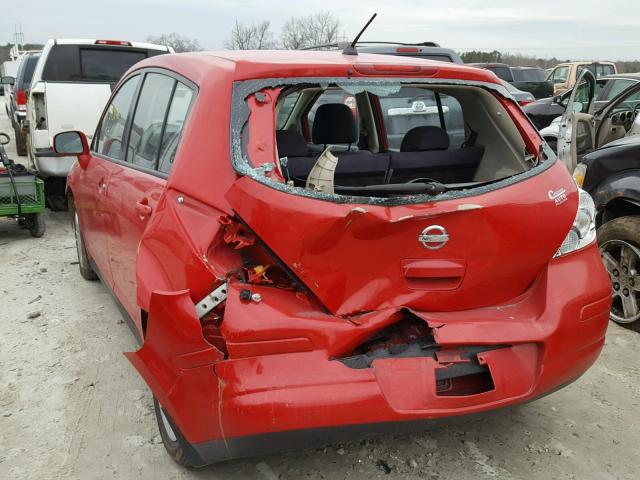 3N1BC13E17L439950 - 2007 NISSAN VERSA S RED photo 9