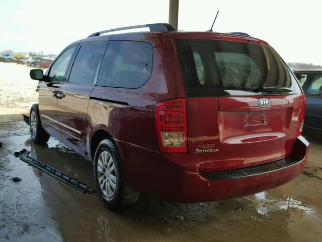 KNDMG4C70C6454232 - 2012 KIA SEDONA LX RED photo 3