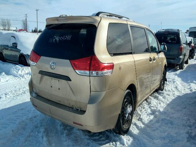 5TDZK3DC3BS020525 - 2011 TOYOTA SIENNA BAS GOLD photo 4