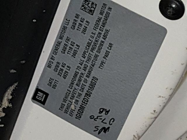 1G6DM1ED7B0168070 - 2011 CADILLAC CTS PERFOR WHITE photo 10