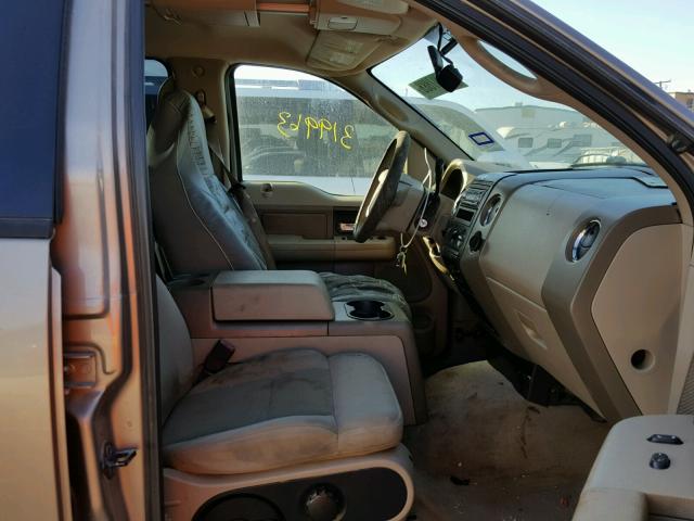 1FTPW12514KA94959 - 2004 FORD F150 SUPER TAN photo 5