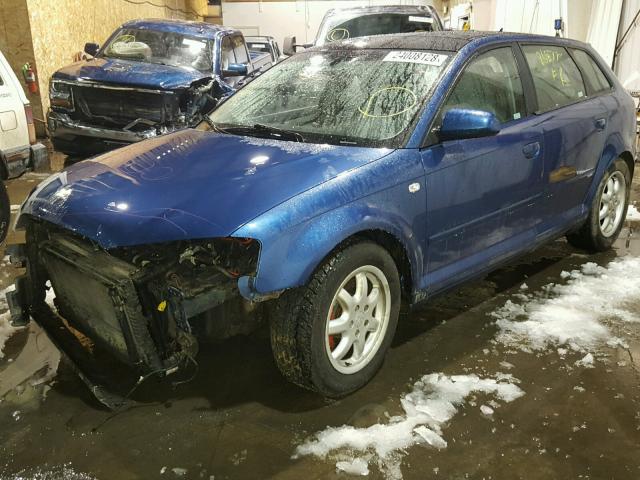 WAUHF78P37A017985 - 2007 AUDI A3 2 BLUE photo 2