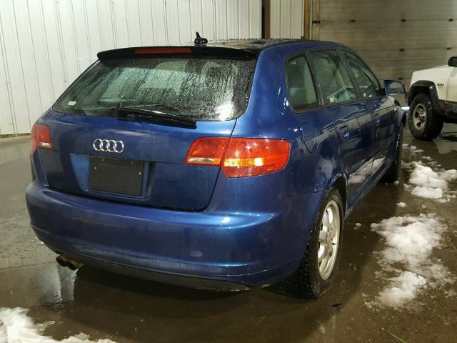 WAUHF78P37A017985 - 2007 AUDI A3 2 BLUE photo 4