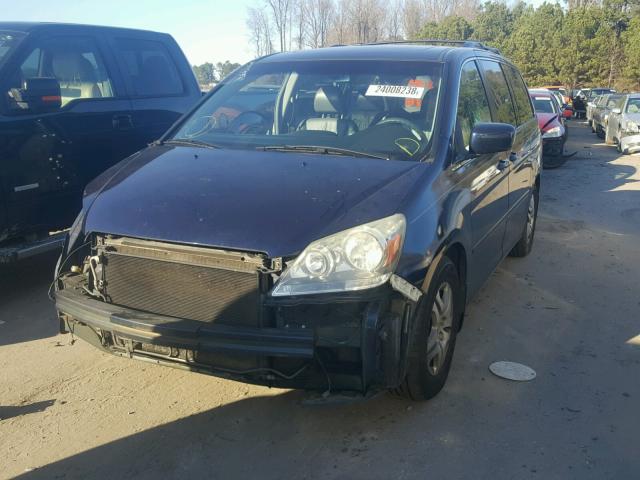 5FNRL38705B084430 - 2005 HONDA ODYSSEY EX BLUE photo 2