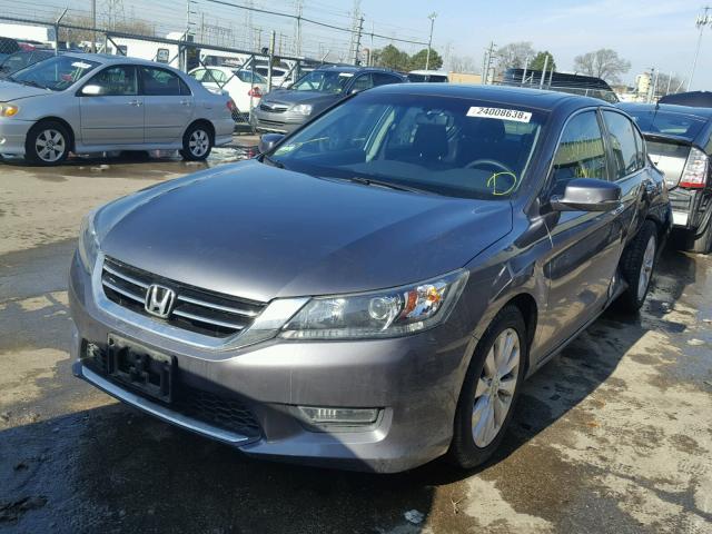 1HGCR2F72DA237223 - 2013 HONDA ACCORD EX GRAY photo 2