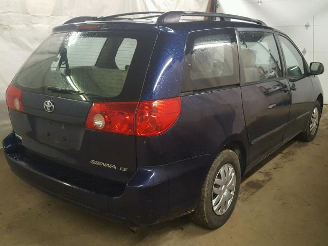 5TDZA23C66S579930 - 2006 TOYOTA SIENNA CE BLUE photo 4