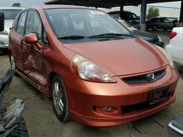 JHMGD376X7S004388 - 2007 HONDA FIT S ORANGE photo 1