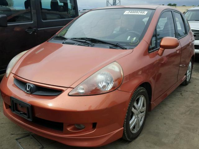 JHMGD376X7S004388 - 2007 HONDA FIT S ORANGE photo 2