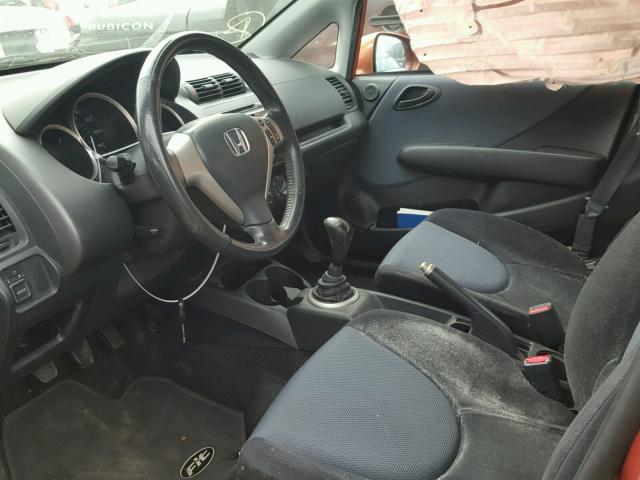 JHMGD376X7S004388 - 2007 HONDA FIT S ORANGE photo 5
