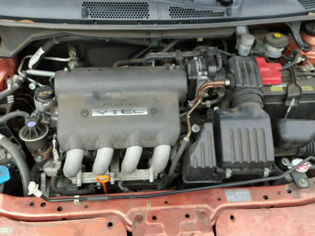 JHMGD376X7S004388 - 2007 HONDA FIT S ORANGE photo 7