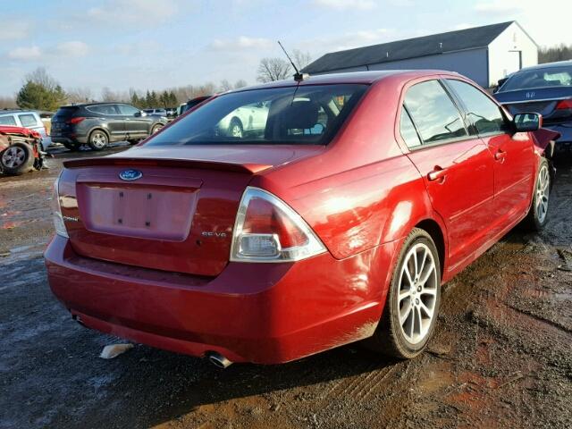 3FAHP07118R175386 - 2008 FORD FUSION SE RED photo 4