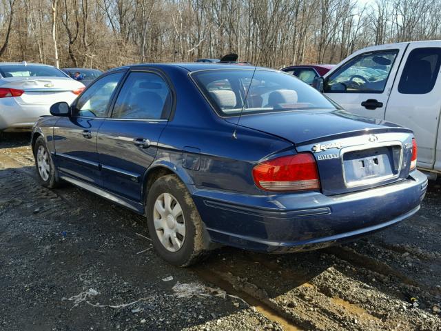 KMHWF25H33A781268 - 2003 HYUNDAI SONATA GL BLUE photo 3