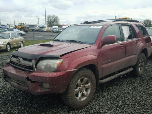 JTEBU14R98K008363 - 2008 TOYOTA 4RUNNER SR RED photo 2