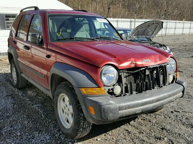 1J4GL48K67W551084 - 2007 JEEP LIBERTY SP BURGUNDY photo 1