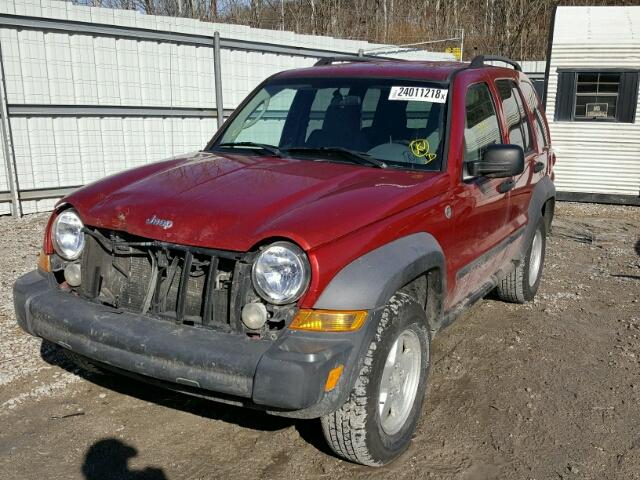 1J4GL48K67W551084 - 2007 JEEP LIBERTY SP BURGUNDY photo 2