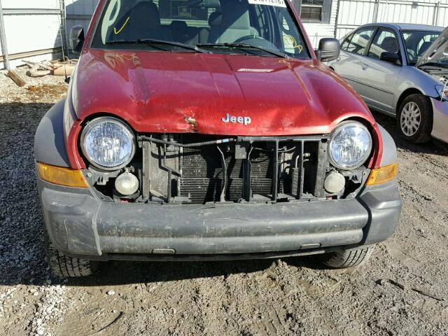 1J4GL48K67W551084 - 2007 JEEP LIBERTY SP BURGUNDY photo 9