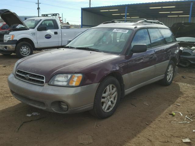 4S3BH665XY6666010 - 2000 SUBARU LEGACY OUT MAROON photo 2