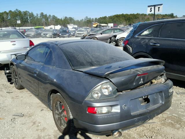 4A3AC44G22E099000 - 2002 MITSUBISHI ECLIPSE GS GRAY photo 3