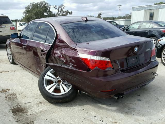 WBANU535X9C122047 - 2009 BMW 528 I BURGUNDY photo 3