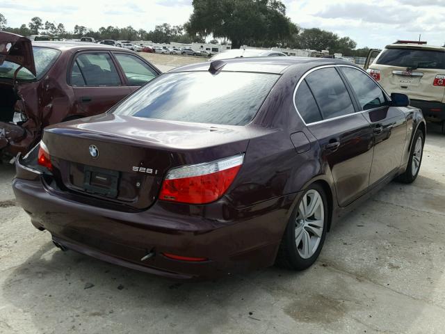 WBANU535X9C122047 - 2009 BMW 528 I BURGUNDY photo 4