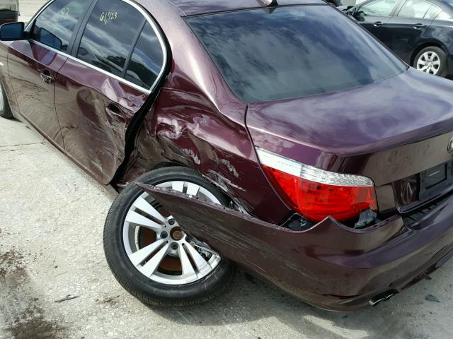 WBANU535X9C122047 - 2009 BMW 528 I BURGUNDY photo 9