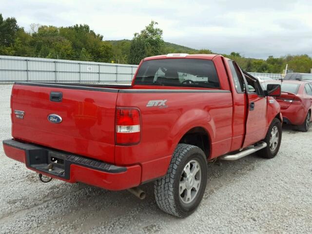 1FTRF14W48KE26767 - 2008 FORD F150 RED photo 4