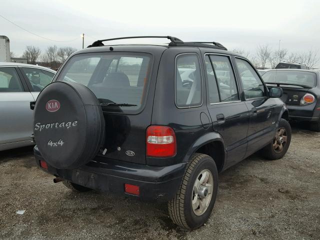 KNDJA723915016607 - 2001 KIA SPORTAGE BLACK photo 4