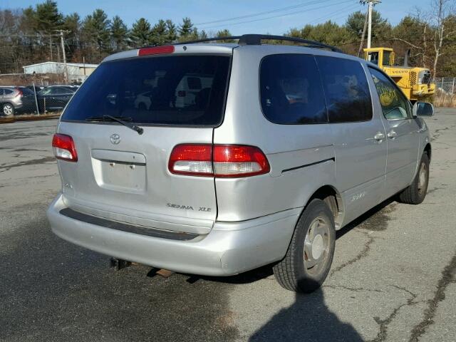 4T3ZF13C02U484669 - 2002 TOYOTA SIENNA LE SILVER photo 4