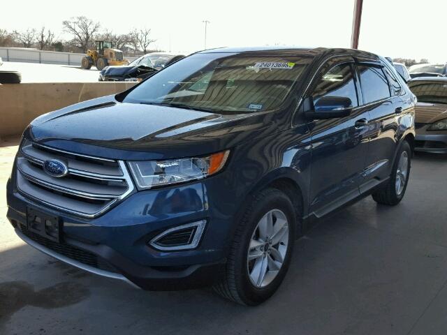 2FMPK3J99GBB88562 - 2016 FORD EDGE SEL BLUE photo 2