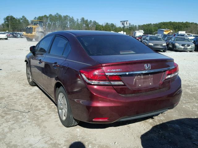 19XFB2F57FE252668 - 2015 HONDA CIVIC LX BURGUNDY photo 3