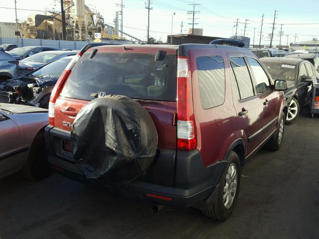 JHLRD78855C027671 - 2005 HONDA CR-V EX MAROON photo 4