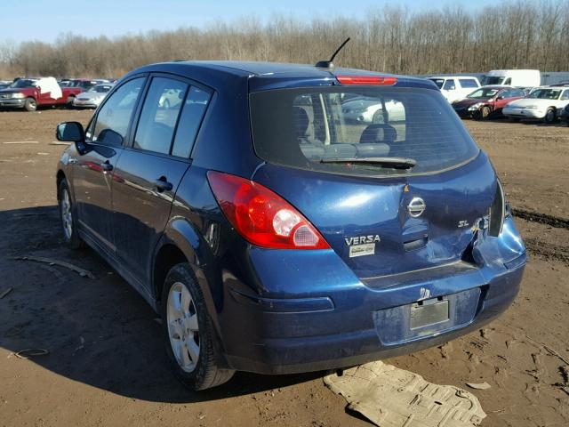 3N1BC13E67L407026 - 2007 NISSAN VERSA S BLUE photo 3