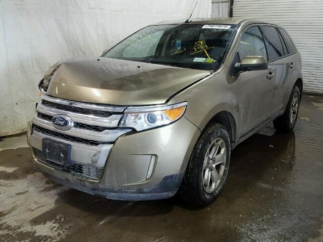 2FMDK4JC0DBC87173 - 2013 FORD EDGE SEL GREEN photo 2