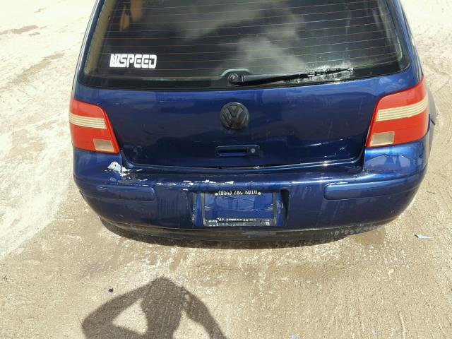 WVWGA31J5XW568675 - 1999 VOLKSWAGEN GOLF GLS BLUE photo 9