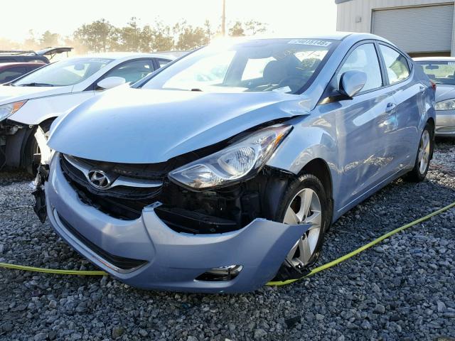 KMHDH4AE4CU343270 - 2012 HYUNDAI ELANTRA GL BLUE photo 2