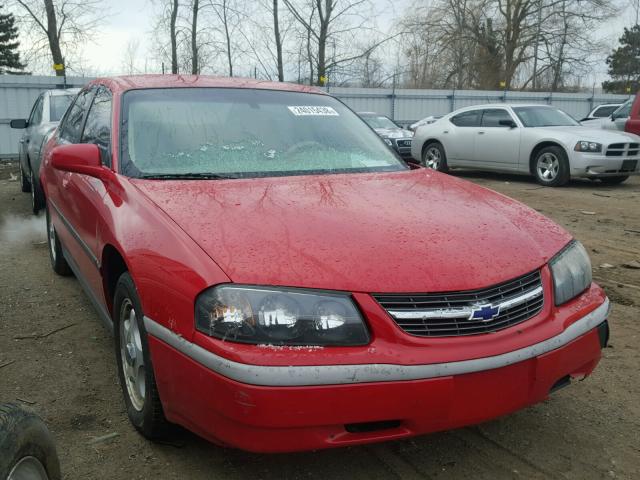 2G1WF55E549419346 - 2004 CHEVROLET IMPALA RED photo 1