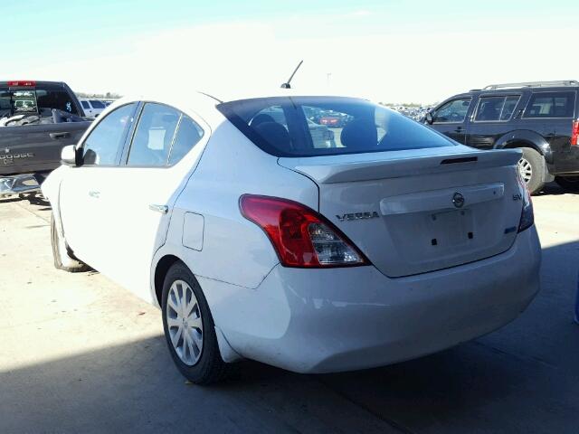 3N1CN7AP8EL842410 - 2014 NISSAN VERSA S WHITE photo 3