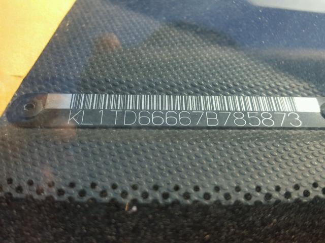 KL1TD66667B785873 - 2007 CHEVROLET AVEO BASE Szary zdjęcie 10