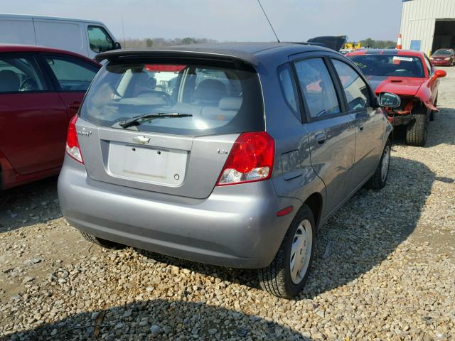 KL1TD66667B785873 - 2007 CHEVROLET AVEO BASE GRAY photo 4