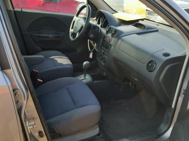 KL1TD66667B785873 - 2007 CHEVROLET AVEO BASE Szary zdjęcie 5